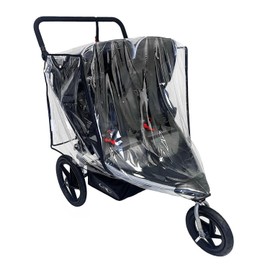 SASHA'S Rain and Wind Cover for Bob Gear Revolution Flex 3.0 Duallie Double Jogging Stroller,Zipper Access, Maximum Coverage, Weather Shield (Jogger not Included)
