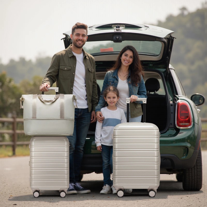 Hard Shell Suitcase Luggage with 4 Spinner Wheels, Expandable Trolley