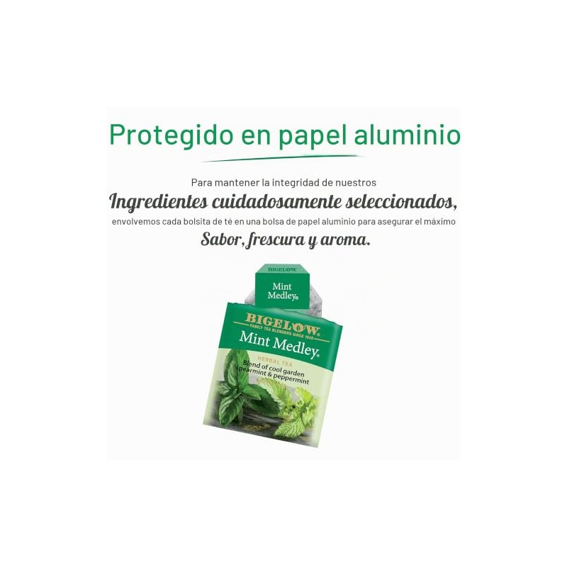 Bigelow Tea Mint Medley Té de hierbas, té de menta