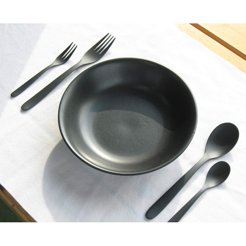 Nagao Festan Teaspoon, Black, 18-8 Stainless Steel, Made in Japan