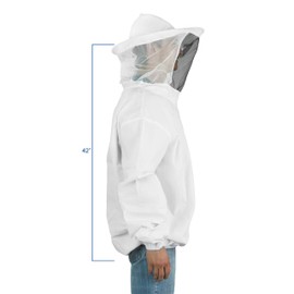 VIVO VIVO Professional White Large Beekeeping Suit, Jacket, Pull Over, Smock with Veil, BEE-V105