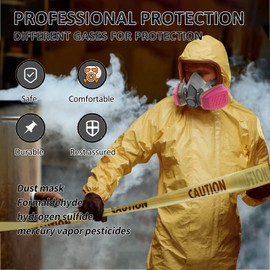 wjjwff Respirator Mask with Filters - Reusable Elastomeric Respirators Gas mask - Epoxy Resin Spray Paint Mask for Painting Dust Solder Construction Work Sanding Woodworking Chemical