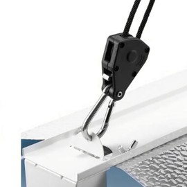 6Pcs 1/8 Inch Heavy-Duty Adjustable Growth Light Ratchet Rope Hanger, Used for Gardening of Growing