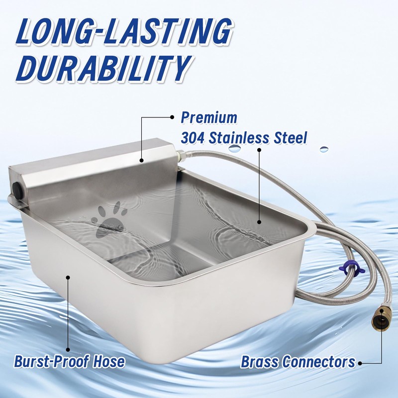 6 Gal Automatic Large Dog Water Dispenser Livestock Water Trough