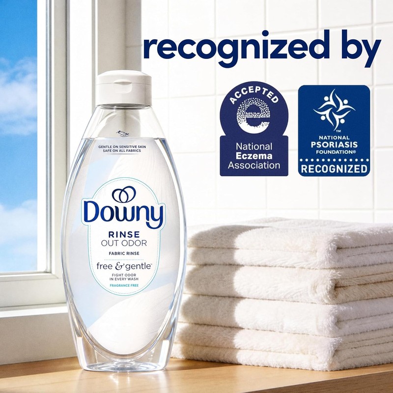 Downy Free & Gentle Rinse Laundry Odor Remover, Scent Free,