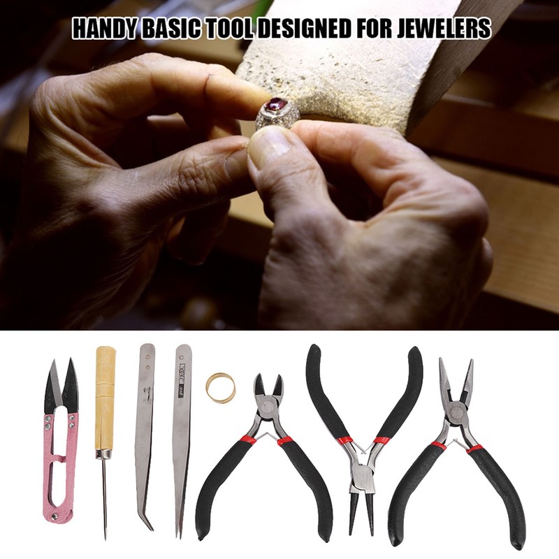 8pcs Jewelry Tools DIY Jewelry Making Pliers Scissors Cutter Tweezers