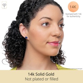 14k Rose Gold Large Natural Brown Smoky Quartz Stud Earrings for Women | 9mm November Birthstone Earrings | Genuine Smoky Quartz Earrings for Women | Natural Quartz Gemstone Earrings by MAX + STONE