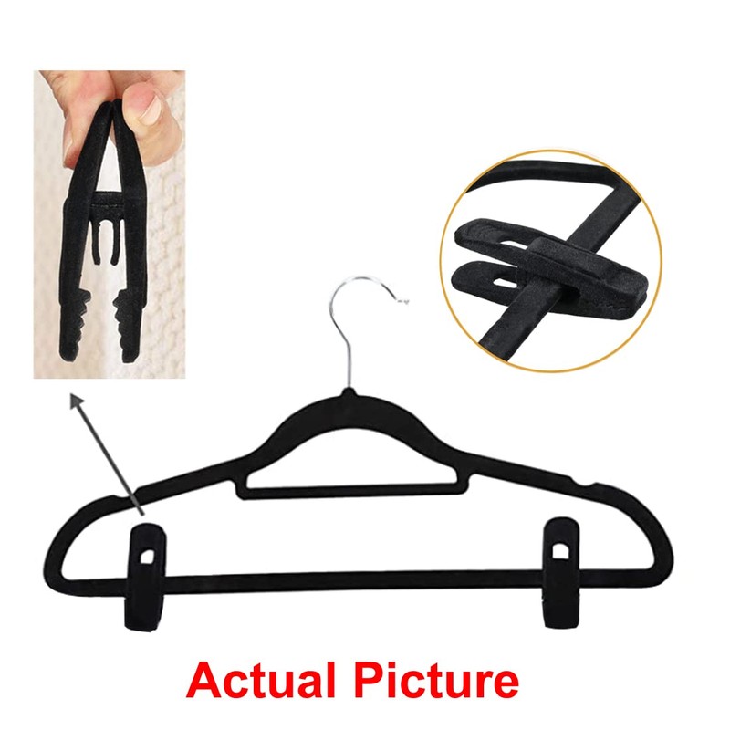 Otylzto Velvet Hanger Clips - 20pcs Plastic Clips for Velvet