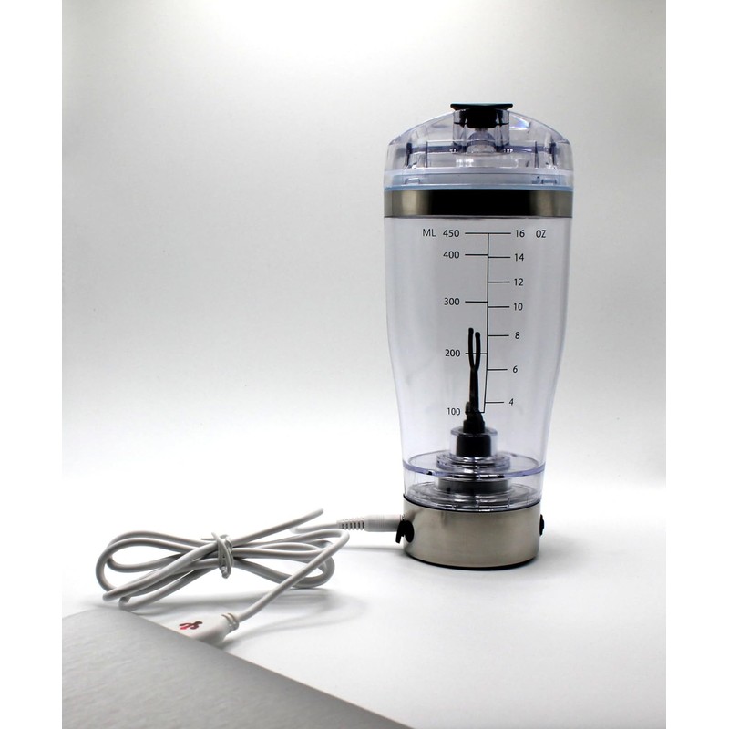 USB Rechargeable Vortex Protein Shaker Bottle – 16oz Electric Mixer