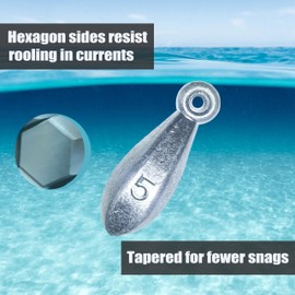 Bank Sinkers Fishing Weights Sinkers Bullet Weights for Surf Fishing Pier Fishing Bank Fishing Saltwater Fishing Gear 1oz to 8oz