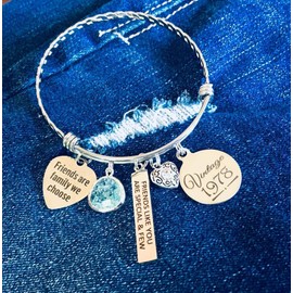 Birthday gifts for HER, sister birthday, Best FRIEND Gift, 40th birthday bracelet, bangle bracelet, 50th birthday, Friends are family we choose, Live Laugh Love, 50th birthday, 60th birthday,