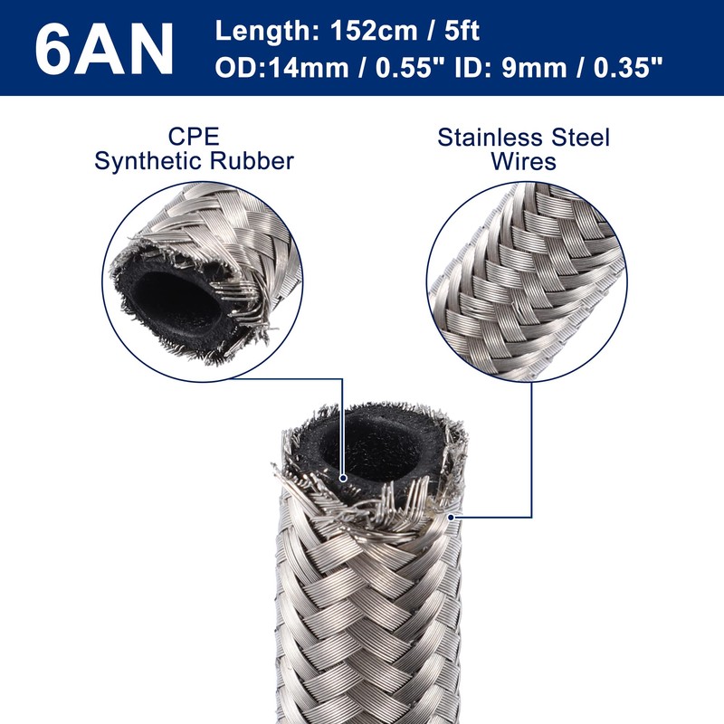 A ABSOPRO Car Braided CPE Oil Fabric Gas Pipe Hose