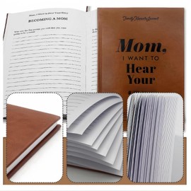 Tell me your story mom:Leather Bound Hardback For Mothers Day Gift With Ribbon Bookmark,your story mom,A Mother’s Guided Journal To Share Her Life & Her Love.Tell me your story mom