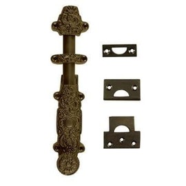 Van Dyke's Restorers Victorian Style Solid Brass Surface Slide Dead Bolt Kit - 8 Inches, Oil Rubbed Bronze