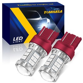 Tomhasa 7440 Led Bulb Red 7440 LED Brake Light Bulbs 36SMD-2835 Chipsets 7443 Led Bulb 7441 7444 T20 W21W LED Replacement Lamp for tail Brake lights center high mounted stop light, pack of 2