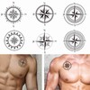 Tattoonova 6 Sheets Temporary Tattoo Men Adults Compass Party Favors