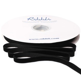 Ribbli Black Velvet Ribbon 3/8 Inches Continuous 25 Yard Spool Black Christmas Ribbon for Gift Wrapping Crafts Home Decor