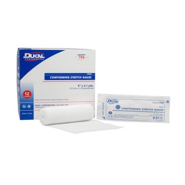 Dukal Conforming Stretch Gauze, Sterile, 4" W x 4.1 yd. L, White (12 Bags of 8) (Pack of 96)