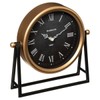 ATMOSPHERA Black and Gold Metal Stand Clock