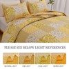 Mybedsoul Yellow Boho Quilt Set Queen Size,3 Pieces Plaid Floral
