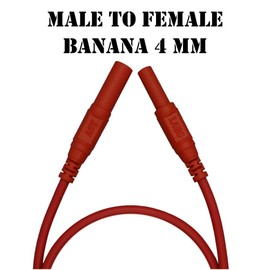 AST Labs Test Lead Extension Cable Banana Plug 4 mm Straight-Straight (18 inch Male-Female, Black & Red)
