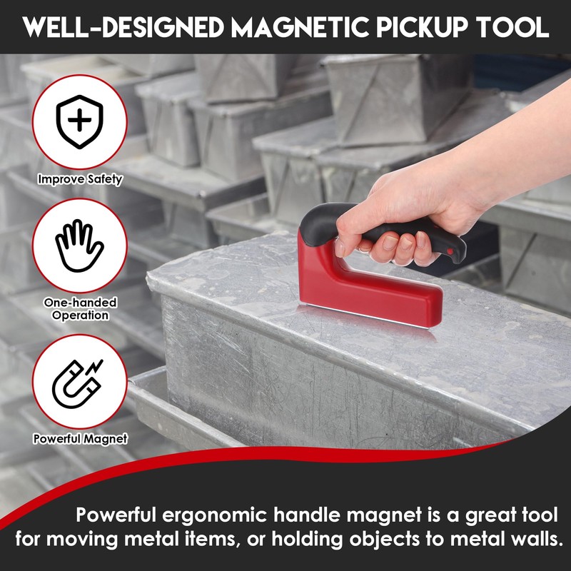 100 Lb Magnet with Handle, Powerful Magnetic Pickup Tool with
