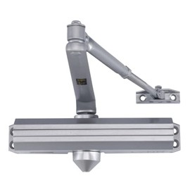 Medium/Heavy Duty Commercial Door Closer - CLG HARDWARE DC7016 (US26D Aluminum) Surface Mounted, Grade 1- ADA & UL 3 Hour Fire Rated, Adjustable Size 1-6 for entrances & Aluminum storefronts