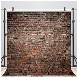 LYWYGG 8x8ft Brick Wall Photo Background Brown Brick Wall Family Party Background Baby Prop Photography Brown Background Photo Studio Background Studio Background CP-312-0808