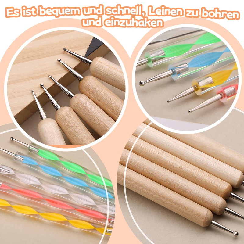 Bamru 14-Piece Dotting Tools Ball Pens with Box, Pen Dotting