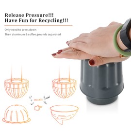 CAFEMASY Aluminum Coffee Capsule Recycling Box Coffee Pods Recycler for Separating Coffee Grounds and Aluminum Capsules Compatible with Nespresso Vertuoline Pods
