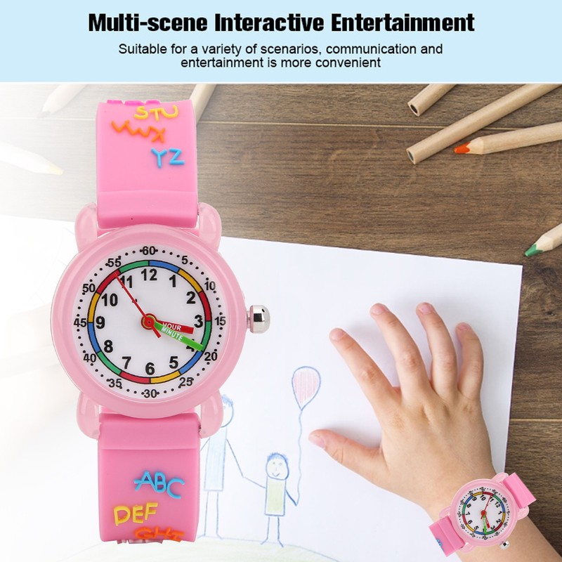 Kid Waterproof Cartoon Watch Letter Pattern Children Wrist Watch Time