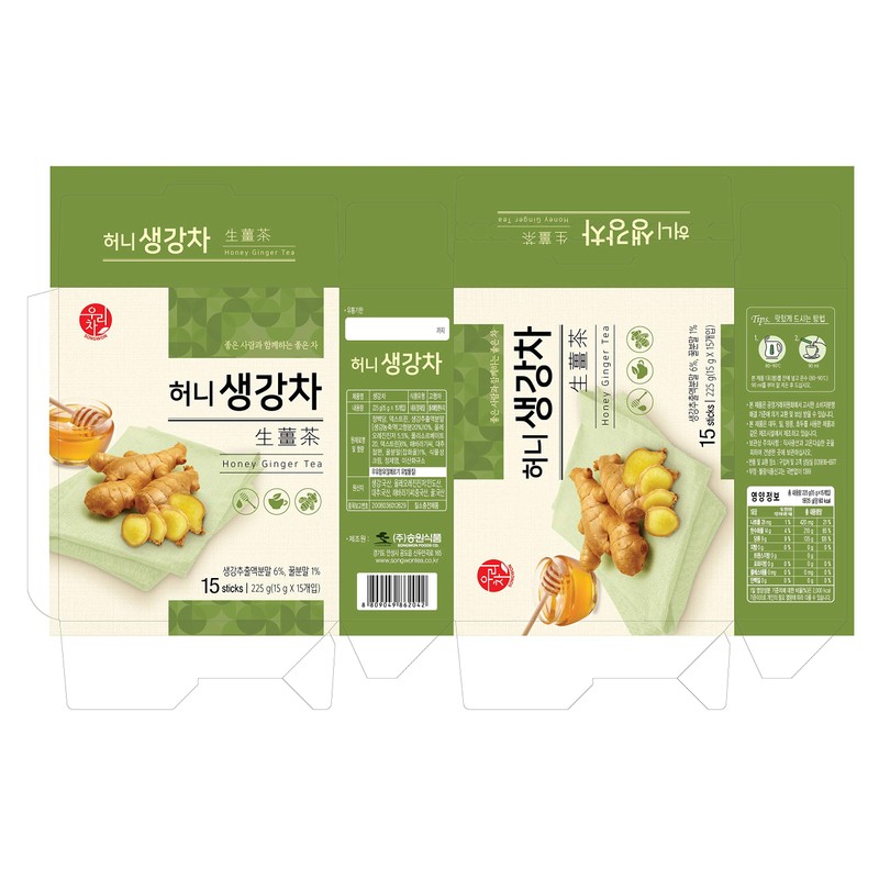 Songwon Traditional Ginger Tea, 15g x 15 Tea Sticks (1