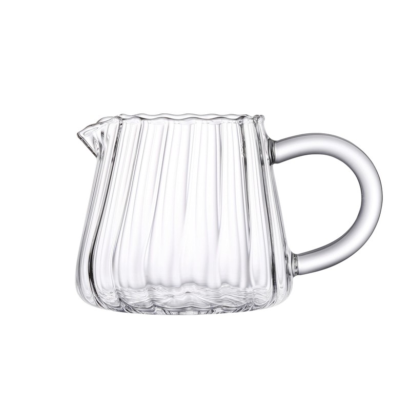 JIEJE Small Glass Pitcher, Glass Milk Pitcher, Glass Creamer Pitcher,