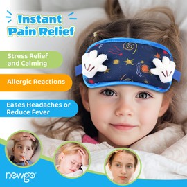NEWGO Head Ice Pack for Kids Headaches Reusable, Cute Gel Ice Pack for Kid's Fever, Injuries for Face, Eyes, Head - Stars Print