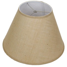 FenchelShades.com Lampshade 9" Top Diameter x 18" Bottom Diameter x 13" Slant Height with Washer (Spider) Attachment for Lamps with a Harp (Burlap Natural)