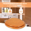 Angel Shield Wood Veneer Natural Toilet Seat with Quiet Close,Easy