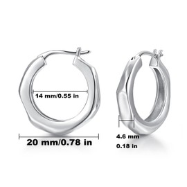 FRUMOS 14K Gold Plated Hoop Earrings for Women Girls Thick Earrings with 925 Sterling Silver Post Hoop Earrings, Gold Plated, No Gemstone