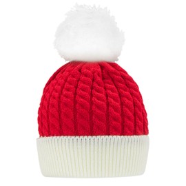 CHEERYMAGIC Christmas Knit Hat Santa Knitted Hat with a Pompom Winter Warm Hat Beanie Hat Ski Cap for Adult New Year Festive Xmas Gifts Costume A8BQSDYM