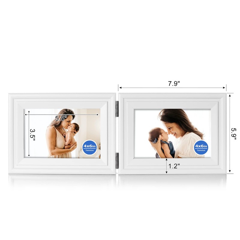 Tamolus 4x6 Double Horizontal Hinged Picture Frame Folding Photo Frame