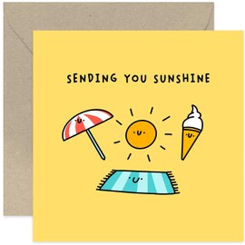 Old English Co. Sending You Sunshine Card for Friends - Thinking of You Card - Encouragement Card for Her Him - Sweet Sympathy Get Better Soon card for Family - Cute Card for Women Men | Blank Inside