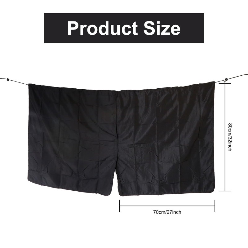 Hopzab Car Interior Divider Curtain, Black Double Row Partition Curtain,