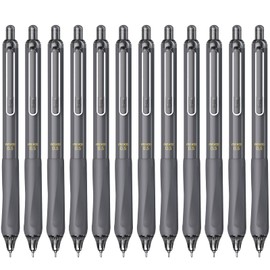 ParKoo Gel Pens Quick Dry Ink Fine Point 0.5mm, Retractable Rolling Ball Black Ink, Click Silent Pens Set for Journaling Notetaking Drawing Sketching Smooth Writing Non Bleed 12pcs