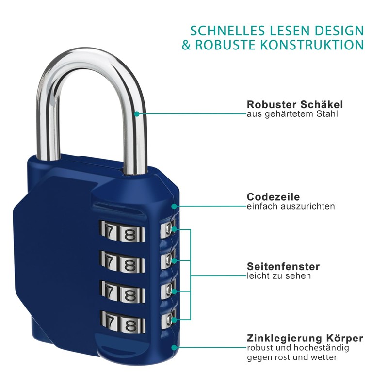 Zhege Lock Combination Code, 4 Digit Combination Lock, Locker, for
