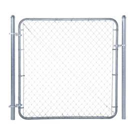 Adjust-A-Gate Chain Link Fence Gate w/Round Frame, Fits 24-72 in. Openings & Up to 12 ft. - Heavy-Duty Outdoor Reinforcement & Accessories for Gates and Fences