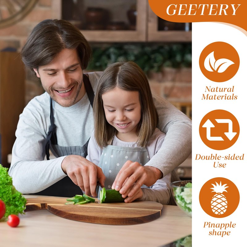 Geetery 4 Pack Pineapple Shaped Serving Trays Wooden Charcuterie Boards
