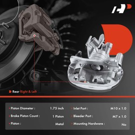 A-Premium Disc Brake Caliper Assembly with Bracket Compatible with Select Toyota Models - MR2 Spyder 2000 2001 2002, L4 1.8L - Rear Driver and Passenger Side, 2-PC Set