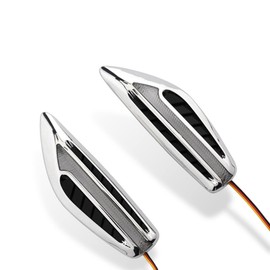 GZRUICA Side Marker, Flowing Turn Signal, LED Sequential Marker Lamp, For Cars, DC12V, Universal Use, Double Sided Tape, White / Amber Switching, Left and Right Set of 2