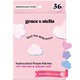 grace & stella Award Winning Pore Strip - Pimple Patches for Face - Hydrocolloid Acne Patches - Absorbs Zits, Reduces Redness - Cute Patches Dermatologist-Tested, Vegan (Multishape, 36 Count)