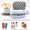 PAZIMIIK Checkered Makeup Bag for Purse Portable Zipper Make Up