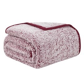 EMME Sherpa Blanket Throw Size Ultra Soft Warm Fuzzy Fleece Throw Blanket Microfiber Cozy Blanket for Couch Sofa Lightweight Fuzzy Thick Reversible Couch (Red, 130x150cm)